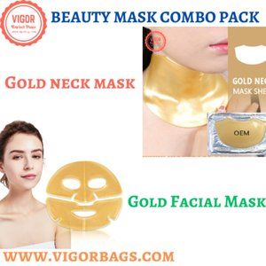 Gold 24k collagen neck mask & Hydra Face lift Gold Aloe Extract Collagen Facial